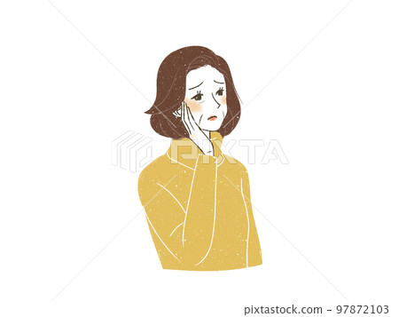 Embarrassed middle-aged woman 97872103