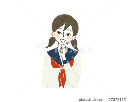 一個微笑的女學生 一個微笑的女學生 97872115