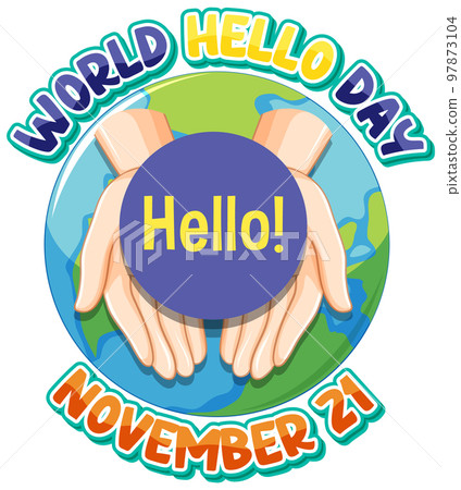 World hello day banner design 97873104