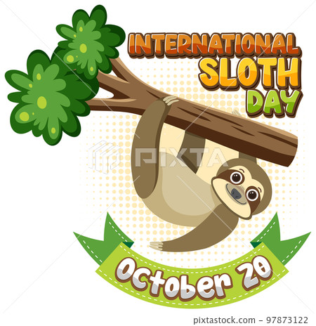 International sloth day banner concept vector International sloth day banner concept vector 97873122