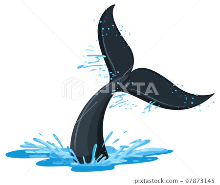 Tail of whale in the water - Stock Illustration [97873145] - PIXTA