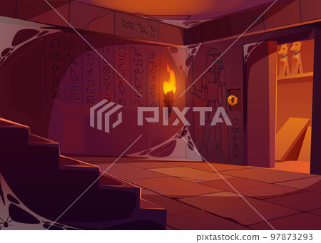 Ancient Egyptian pyramid treasury with open door Ancient Egyptian pyramid treasury with open door 97873293