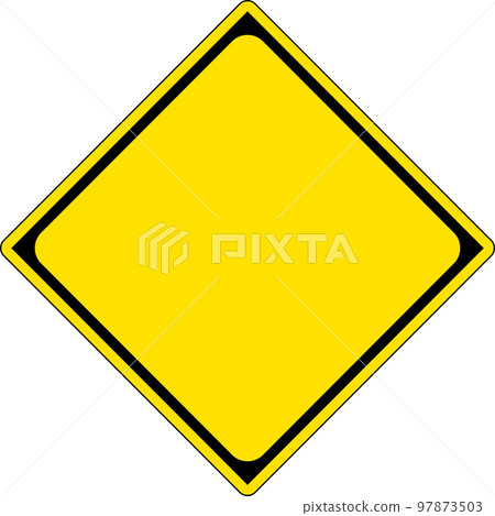 Icon mark traffic sign warning sign traffic sign instruction sign warning sign diamond square yellow frame 97873503