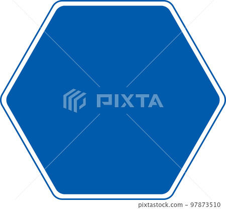 Icon mark traffic sign traffic sign instruction sign warning sign hexagon blue space frame 97873510