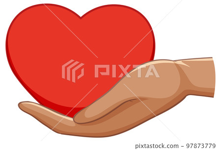 Red heart on hand Red heart on hand 97873779