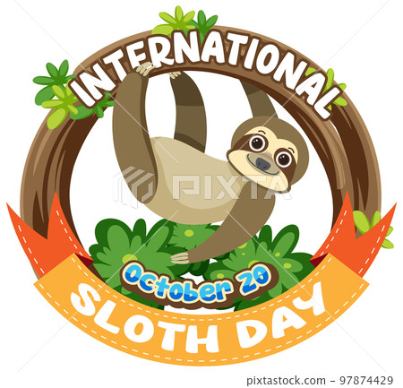 International sloth day banner concept vector 97874429
