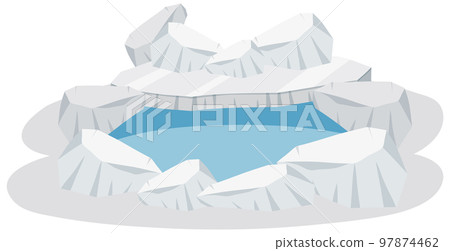Isolated iceberg pool on white background Isolated iceberg pool on white background 97874462