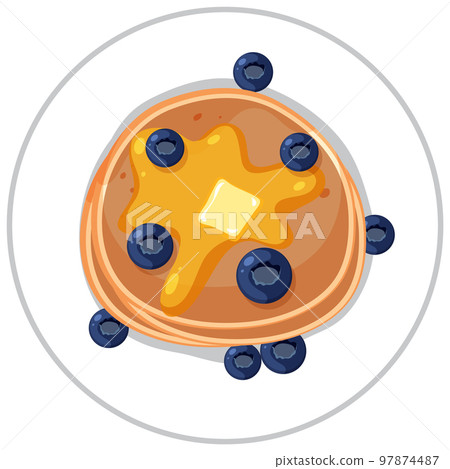 Top view of blueberry pancake 97874487