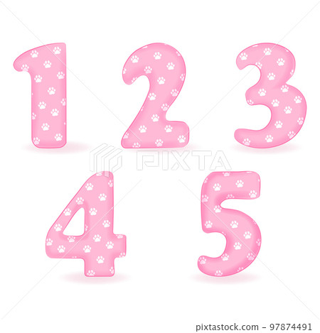 Paw Number, font number illustration 97874491