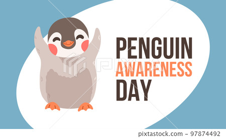 Penguin Awareness Day Vector Illustration. Cute penguin cartoon character. 97874492