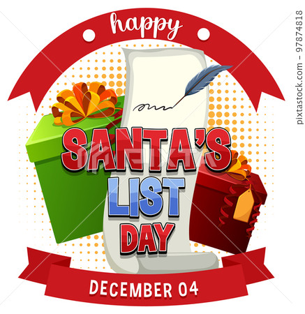 Happy Santa List Banner Design Happy Santa List Banner Design 97874818