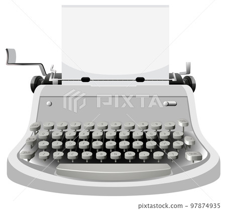 Vintage typewriter in white color Vintage typewriter in white color 97874935