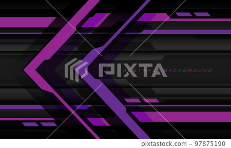 Abstract purple cyber arrow direction geometric design modern futuristic technology background vector 97875190
