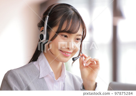 Operator Supporting the Headset_Close-up 1 Operator Supporting the Headset_Close-up 1 97875284