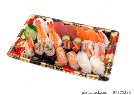 Two packs of take-out sushi [white background/clipping] 97875289