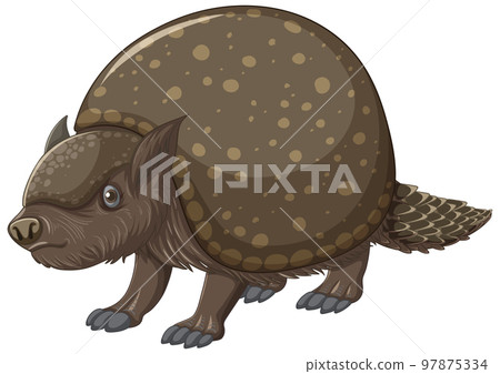 Glyptodon extinct mammal vector 97875334