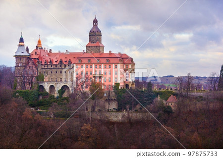 View of the castle Ksiaz in Poland 97875733