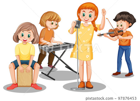 Kids music band cartoon character 97876453