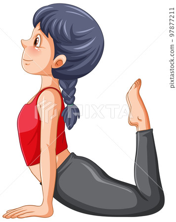 A girl doing yoga cartoon character A girl doing yoga cartoon character 97877211