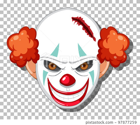 Scary clown head on grid background Scary clown head on grid background 97877259
