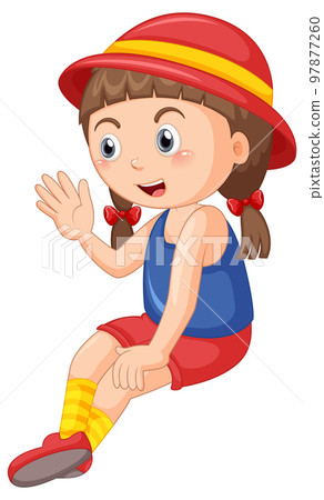 A girl wearing red hat isolated A girl wearing red hat isolated 97877260