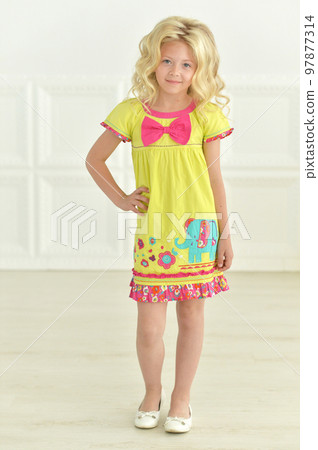 girl posing standing in a white studio 97877314