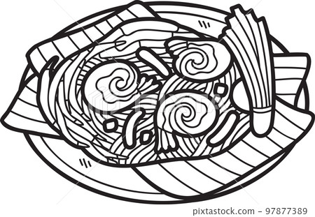 Hand Drawn Pad Thai or Thai food illustration Hand Drawn Pad Thai or Thai food illustration 97877389