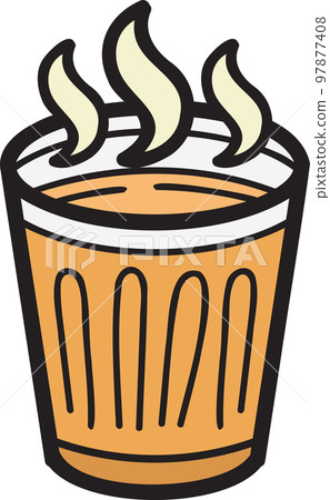 Hand Drawn hot tea glass or Thai food illustration Hand Drawn hot tea glass or Thai food illustration 97877408