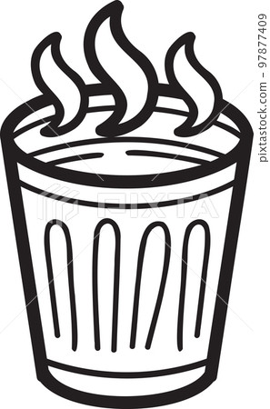 Hand Drawn hot tea glass or Thai food illustration Hand Drawn hot tea glass or Thai food illustration 97877409