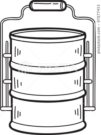 Hand Drawn thai Tiffin and Thai food illustration Hand Drawn thai Tiffin and Thai food illustration 97877453