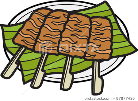 Hand Drawn Roast pork with Thai food illustration Hand Drawn Roast pork with Thai food illustration 97877456