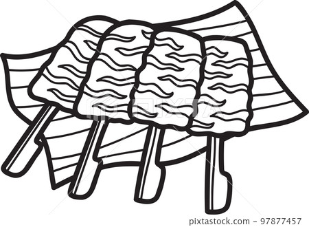 Hand Drawn Roast pork with Thai food illustration Hand Drawn Roast pork with Thai food illustration 97877457