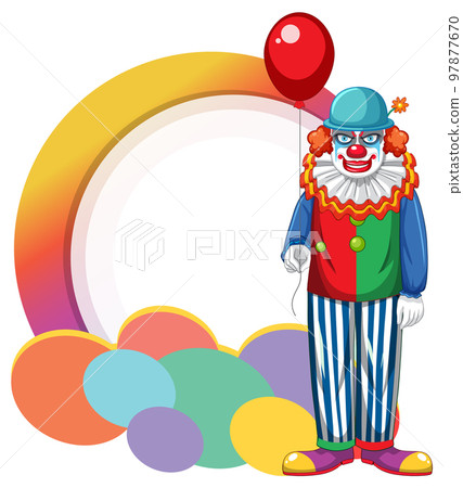Clown cartoon character with empty banner Clown cartoon character with empty banner 97877670