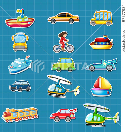 Sticker set of different vehicles Sticker set of different vehicles 97877924