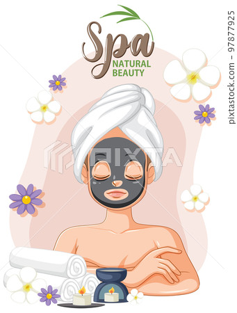 Spa girl applying facial mask 97877925