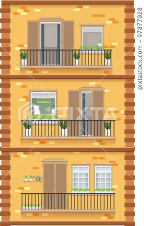 Apartment building with windows Apartment building with windows 97877928