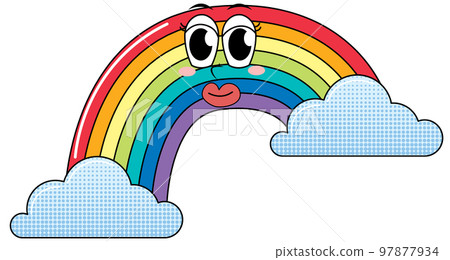 Rainbow cartoon character on white background 97877934
