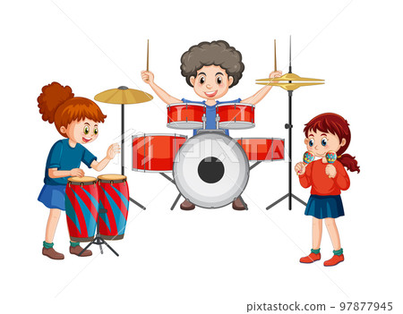 Music band kids cartoon 97877945