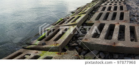 Coastal defense at the sea coast. Coastal defense at the sea coast. 97877968