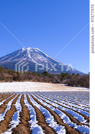 The countryside of Fujigane and the superb view of Mt.Fuji, winter scenery The countryside of Fujigane and the superb view of Mt.Fuji, winter scenery 97877978