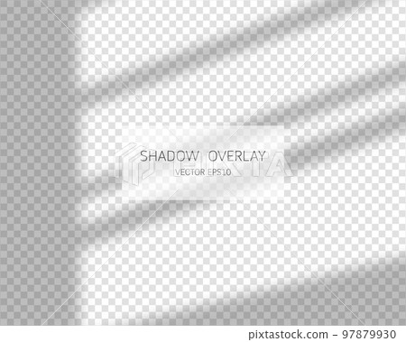 Shadow overlay effect. Natural shadows from window isolated on transparent background. Vector illustration.  97879930