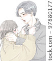 couple wearing turtleneck sweaters 97880177