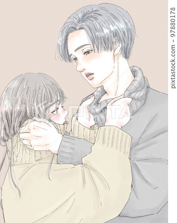 A couple wearing a turtleneck sweater (with background) A couple wearing a turtleneck sweater (with background) 97880178
