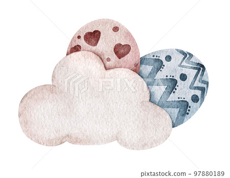 Happy Easter. Watercolor illustration. Happy Easter. Watercolor illustration. 97880189