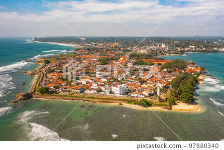 Aerial view of Galle Dutch Fort in Sri Lanka Aerial view of Galle Dutch Fort in Sri Lanka 97880340