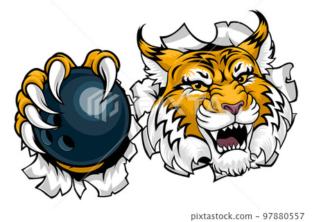 Wildcat Bobcat Bowling Animal Sports Team Mascot 97880557