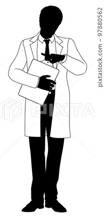 Scientist Engineer Survey Clipboard Man Silhouette Scientist Engineer Survey Clipboard Man Silhouette 97880562