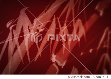 Abstract white bamboo paint brush on red background. Abstract white bamboo paint brush on red background. 97881491