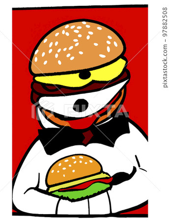 Illustration of funny burger 97882508