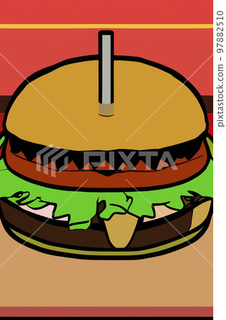 Illustration of funny burger 97882510
